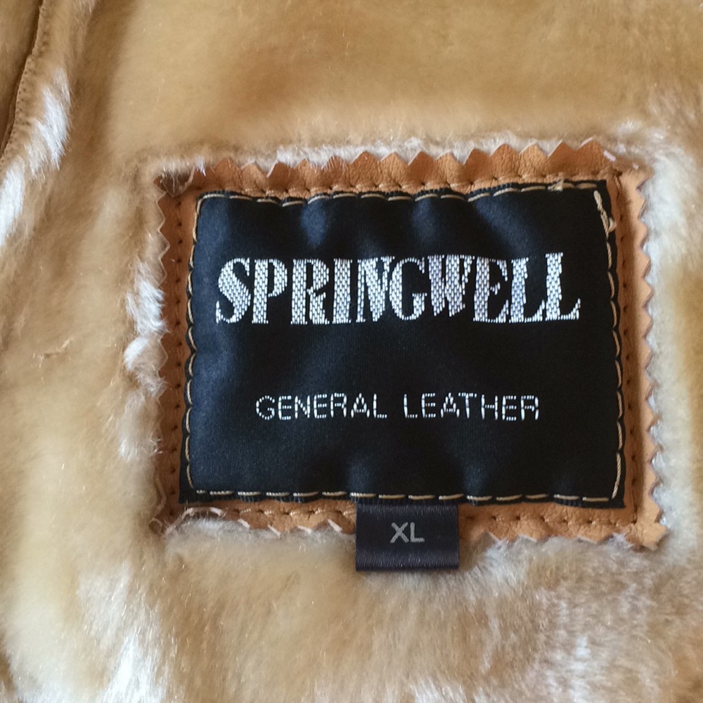Springwell Leather Shearling Style Jacket Size Xl - image 7